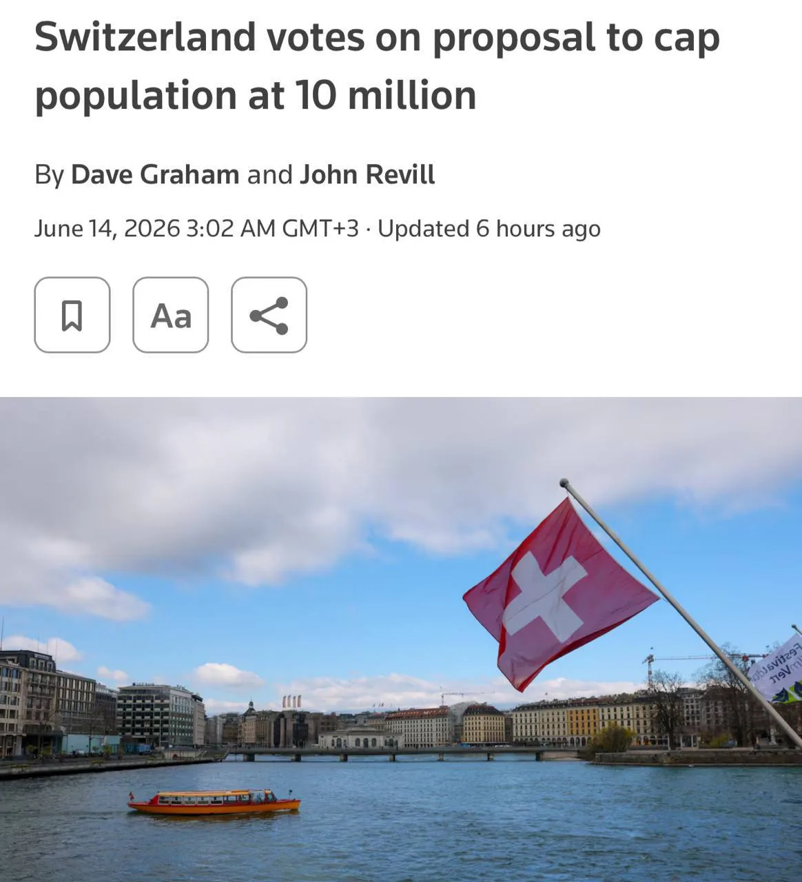 🇨🇭#Швейцария В стране начался референдум за сокращение населения до 10 млн человек, — Reuters.

📍