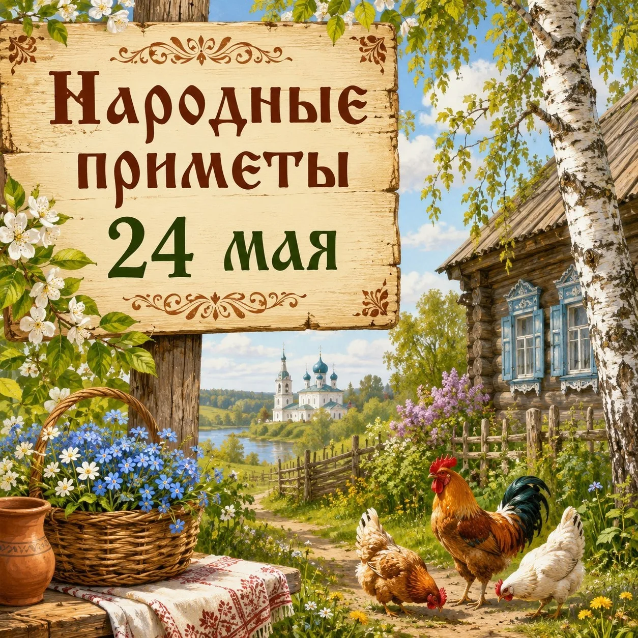 🌿 Народные приметы 24 мая — Мокей Мокрый 🌿  День очищения, дождей и заботы о доме и будущем урожае ✨