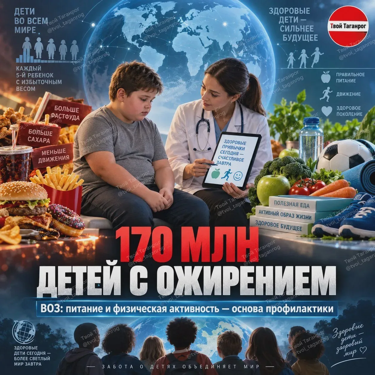 В мире более 170 млн детей и подростков с ожирением