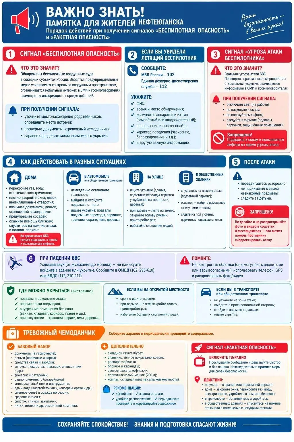 Памятка о порядке оповещения  и действий населения  г. Нефтеюганска