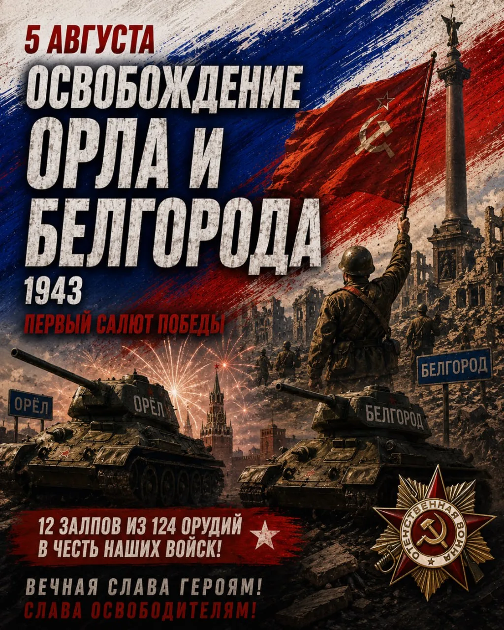 5 АВГУСТА — ОСВОБОЖДЕНИЕ ОРЛА И БЕЛГОРОДА


5 августа 1943 года — дата, которую по праву можно назва