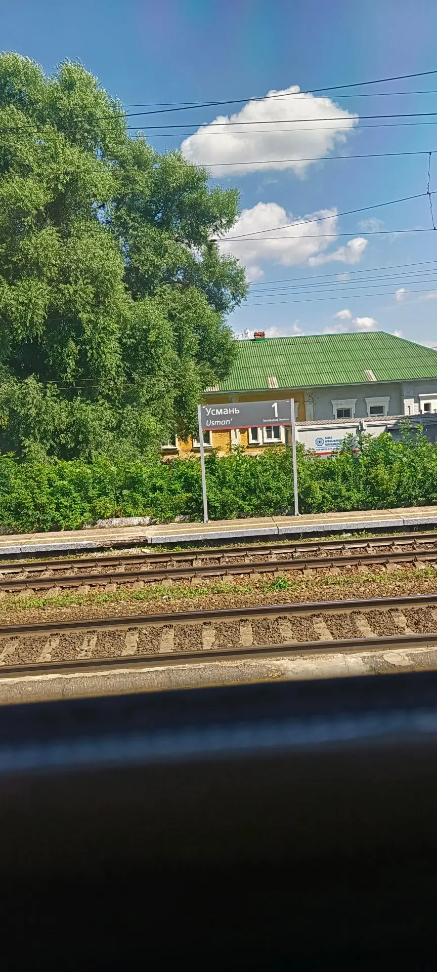 Деревенский пейзаж сменился на вид из окна поезда.