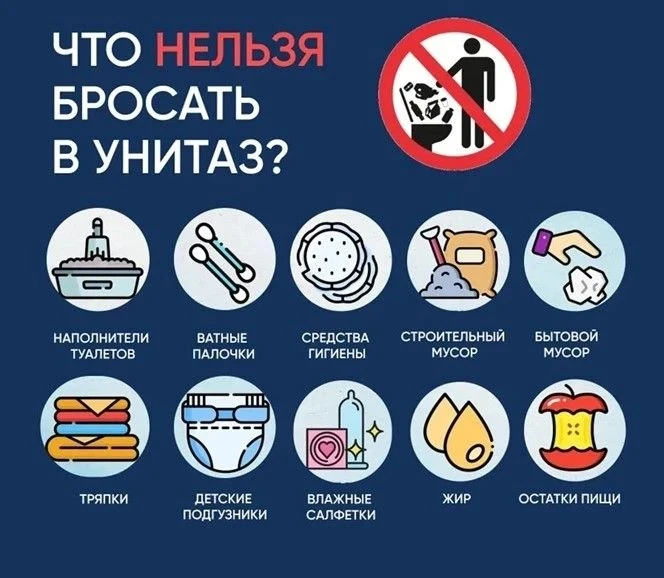 Унитаз — это не мусоропровод.