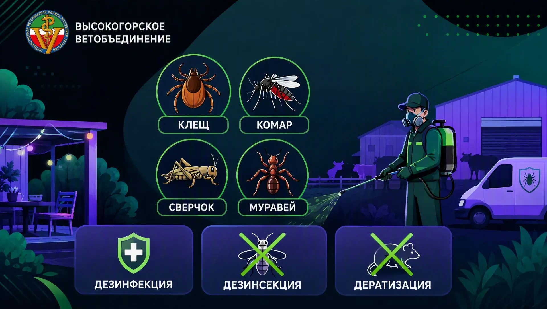 🛡Профессиональная обработка участков и помещений: дезинфекция, дезинсекция, дератизаци...