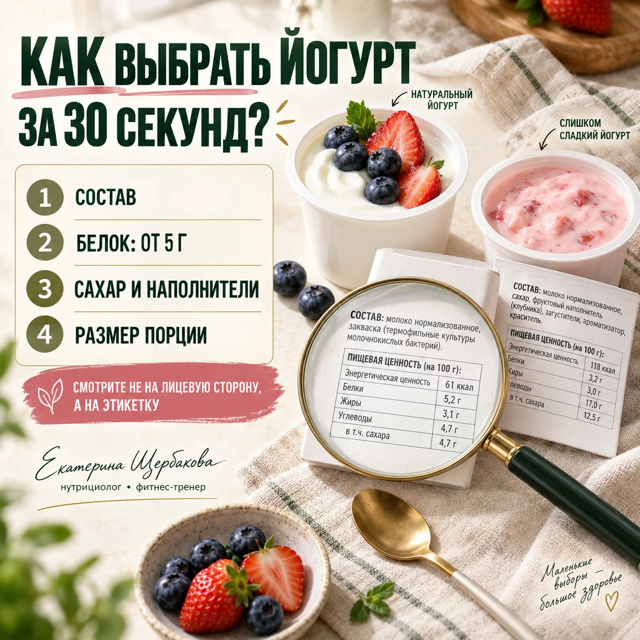 КАК ВЫБРАТЬ ЙОГУРТ ЗА 30 СЕКУНД?