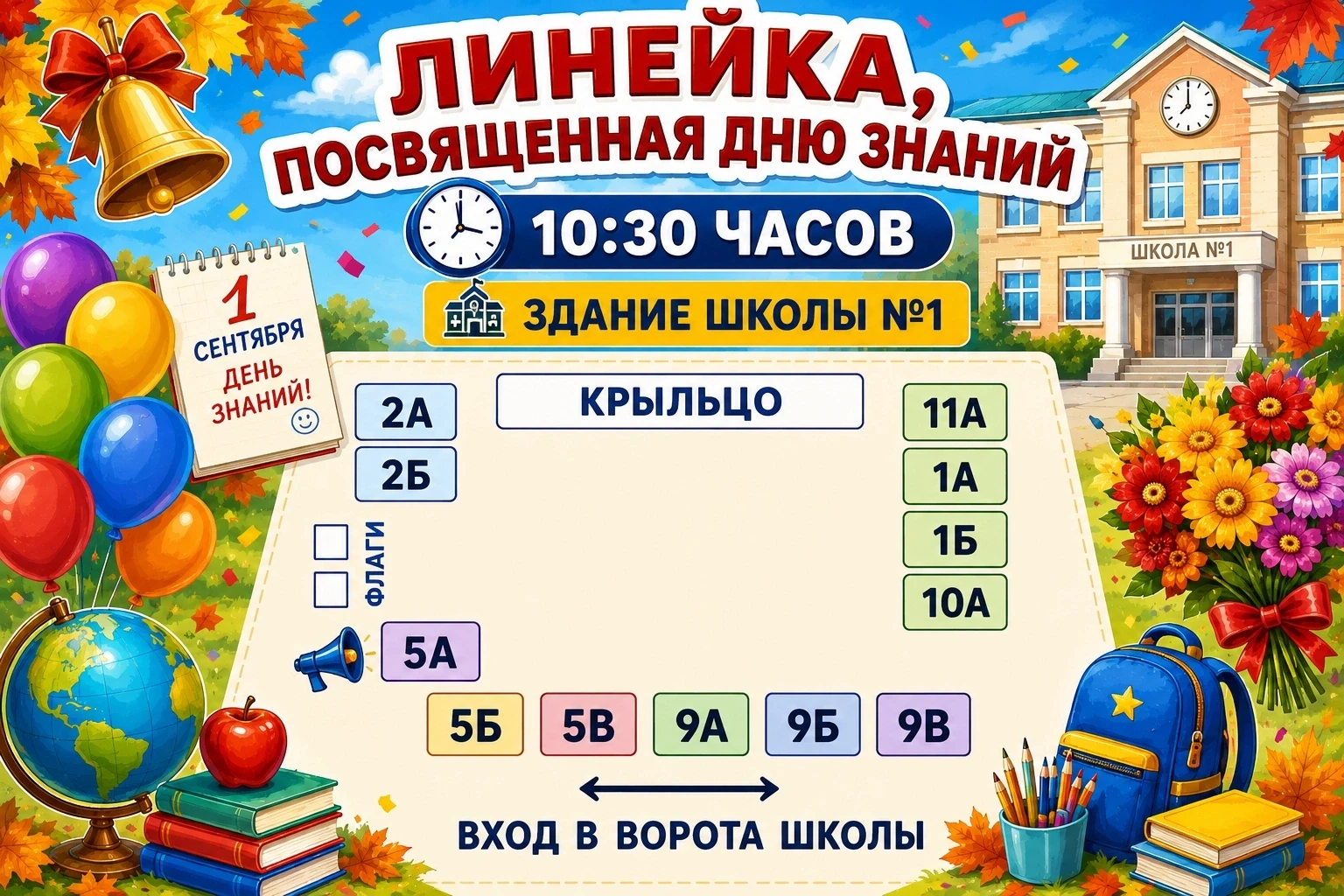 💥ПЛАН ПОСТРОЕНИЯ НА ТОРЖЕСТВЕННЫЕ ЛИНЕЙКИ КО ДНЮ ЗНАНИЙ 1 СЕНТЯБРЯ💥