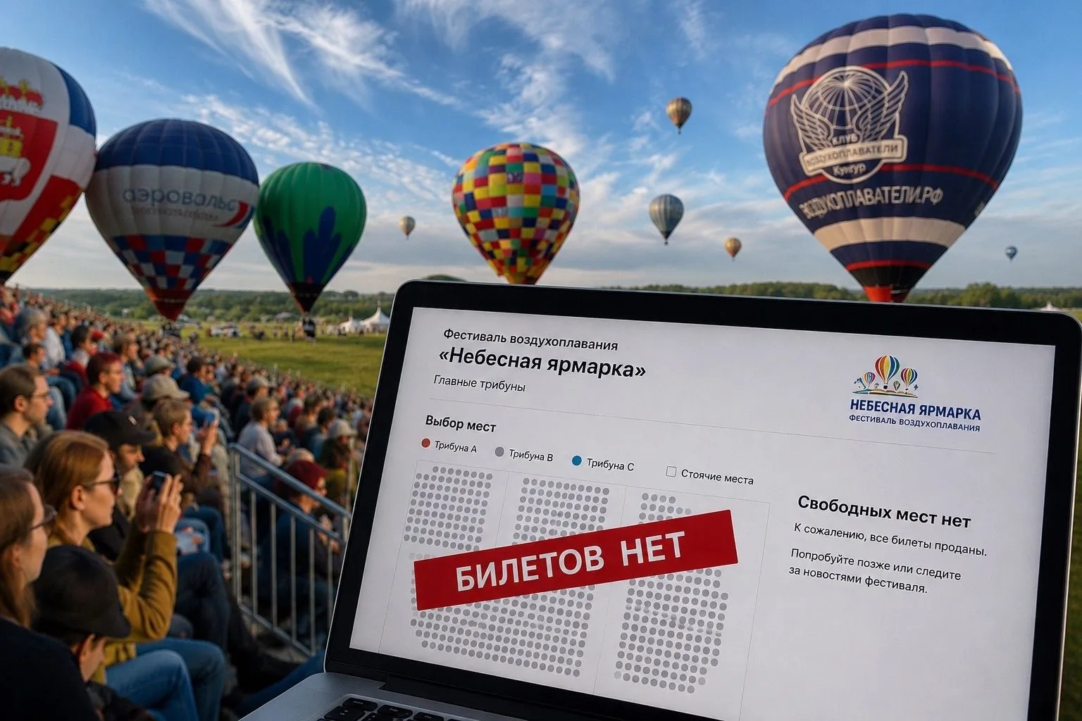 Билеты на церемонию закрытия фестиваля воздухоплавания «Небесная ярмарка» раскупили всего за два час
