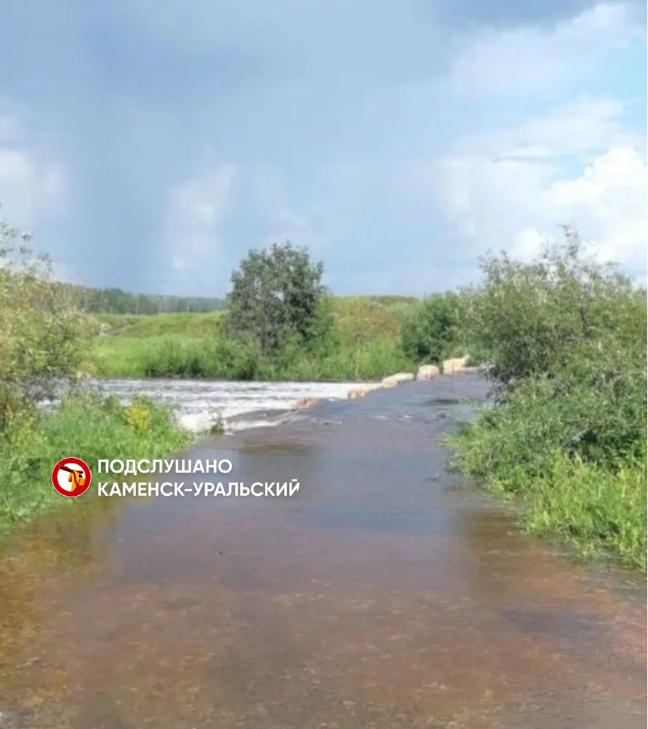 ❗ В Каменском районе из-за сильных дождей затопило единственный мост через реку Синара ...