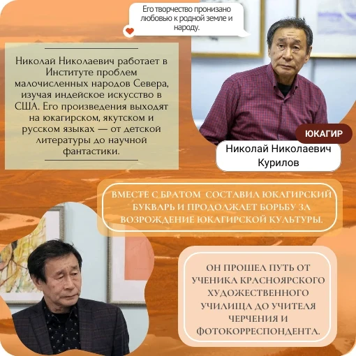 #СОХРАНЯЯ_ТРАДИЦИИ  🌎💫Николай Николаевич Курилов, юкагирский художник и писатель, известный под имен
