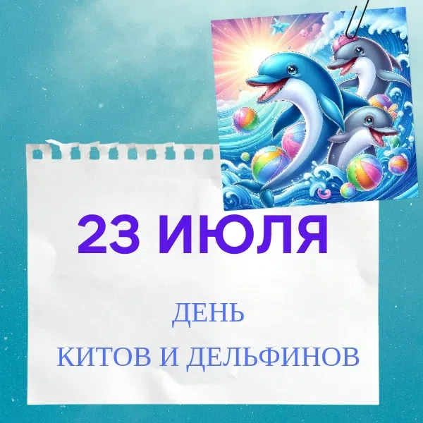 23 июля — Всемирный день китов и дельфинов! 

  Праздник появился в 1986 году — именно тогда Междуна