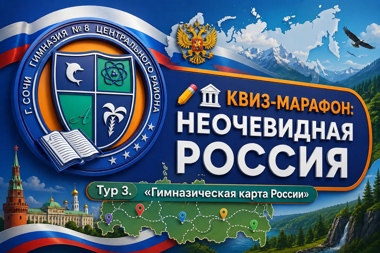 ✏️ 🗺 Тур 3: Гимназическая карта России!

Друзья, наш марафон «Неочевидная Россия» продолжается! Мы 