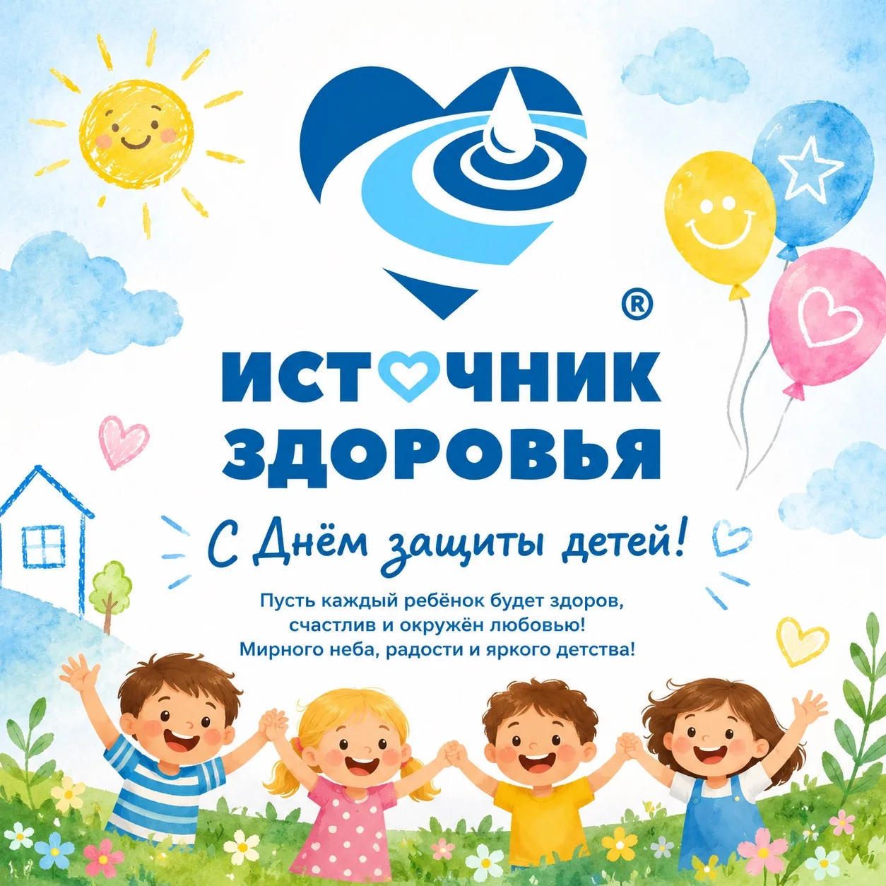 🎉Коллектив компании «Источник здоровья» поздравляет всех детей и их родителей с Днём з...