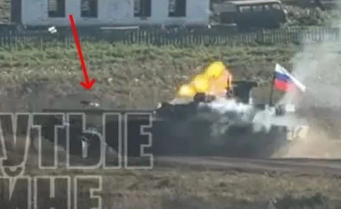 Работа КАЗ "Арена-М" на танке Т-90М по FPV-дрону в ходе учений "Центр‑2026" на полигоне...