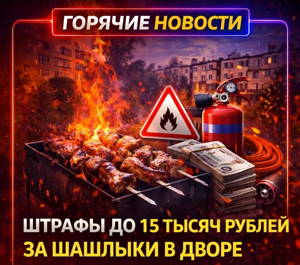 ❗ Россиян ожидают штрафы в размере 15 тысяч рублей за приготовление шашлыков во дворе.