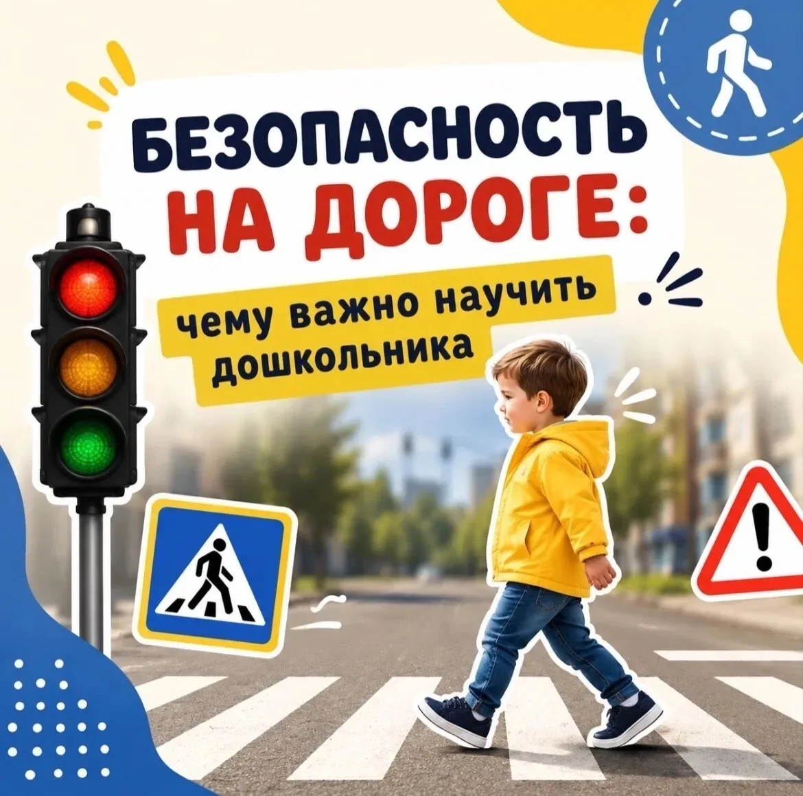 🚦 Безопасность на дороге: чему важно научить дошкольника