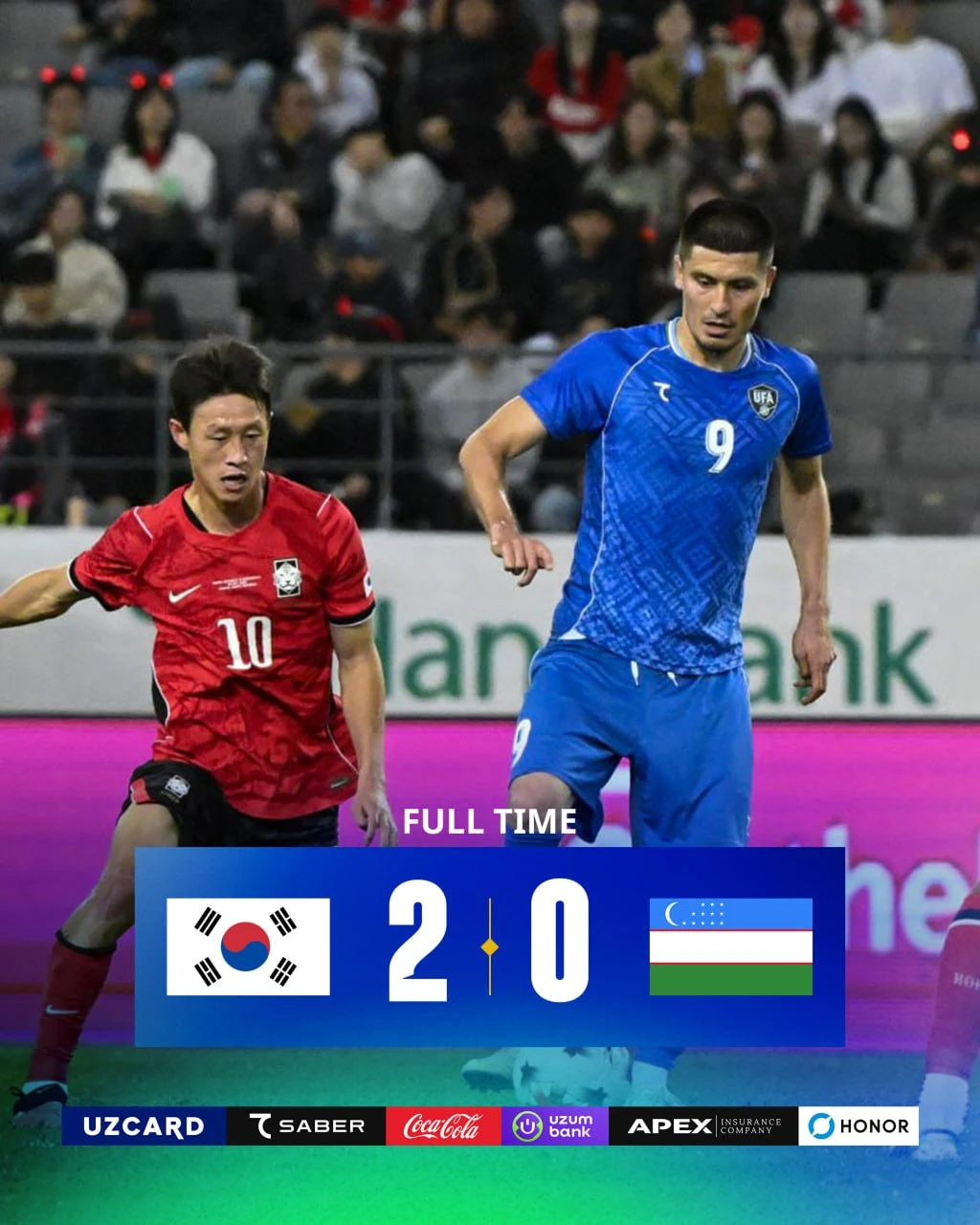 ⚽️Сборная Узбекистана по футболу в товарищеском матче уступила в гостях команде Южной К...
