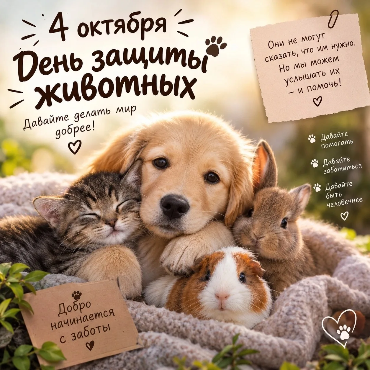 🐾 4 ОКТЯБРЯ - ДЕНЬ ЗАЩИТЫ ЖИВОТНЫХ! 🐾