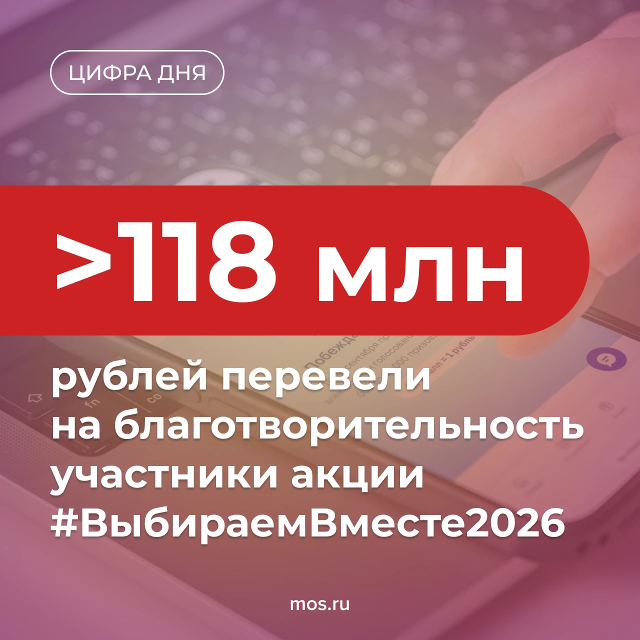🙏 Участники акции #ВыбираемВместе2026 перевели уже более 118 млн рублей на благотворит...