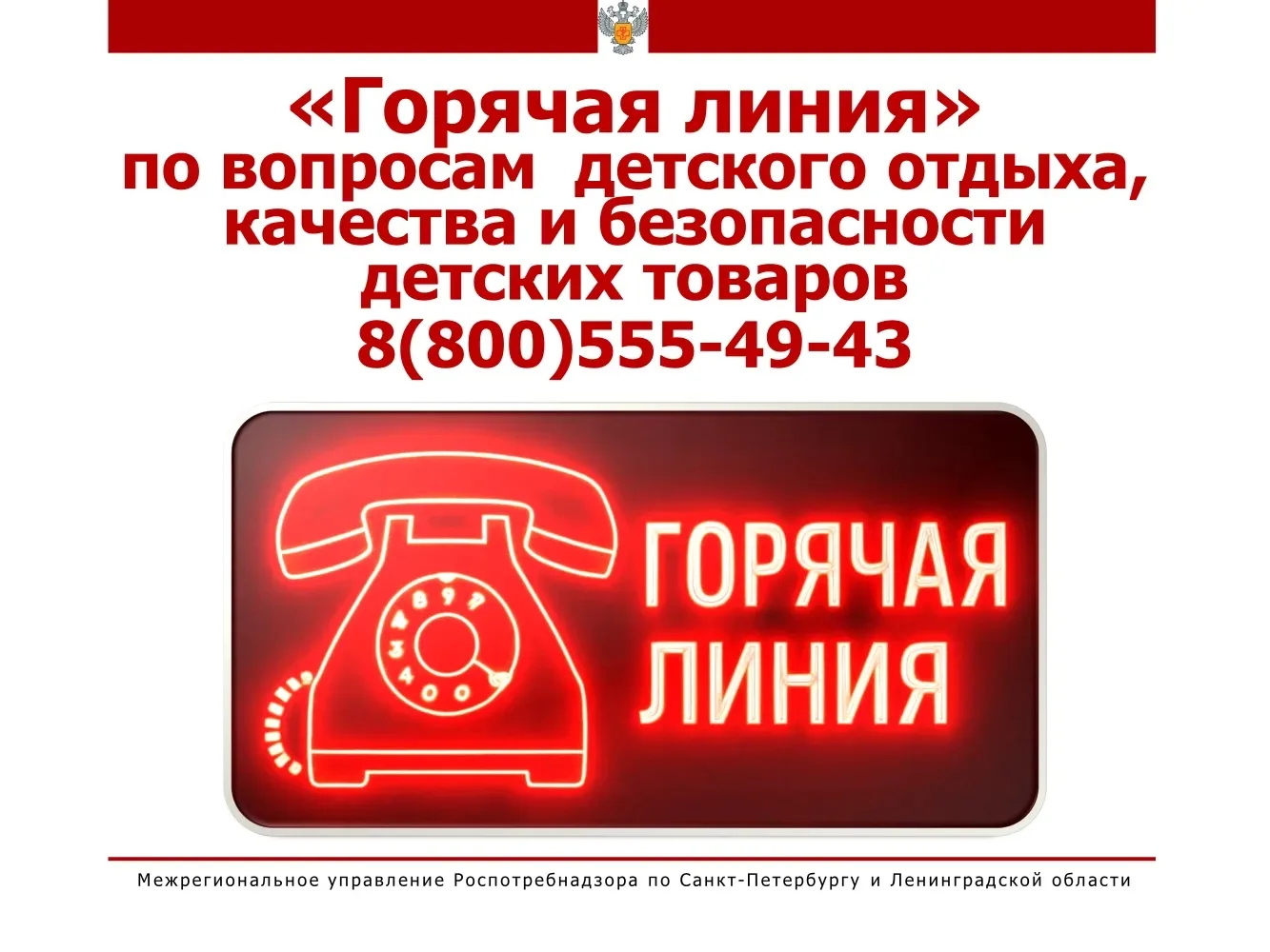 📢 О старте тематической «горячей линии» по вопросам детского отдыха, качества и безопа...