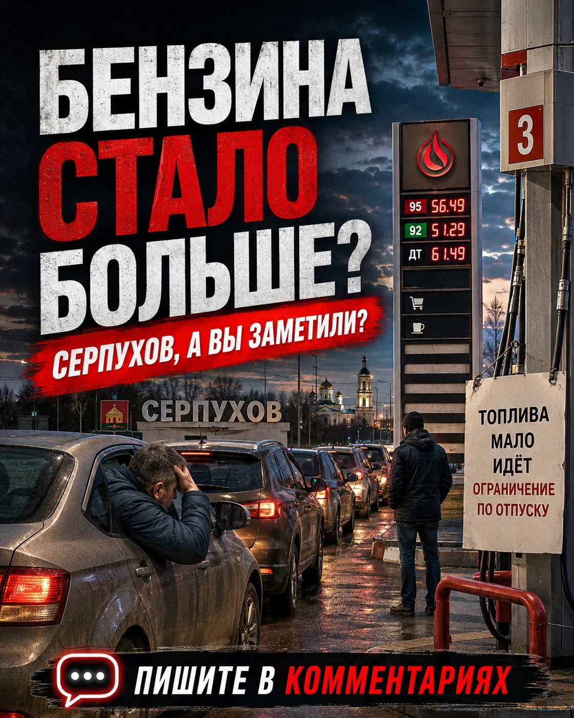 ⛽ ГОВОРЯТ, С БЕНЗИНОМ СТАЛО ЛУЧШЕ. СЕРПУХОВИЧИ, А ВЫ ЗАМЕТИЛИ?