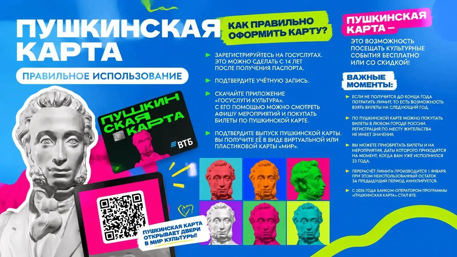 Пять лет назад был создан проект «Пушкинская карта», который реализуется по нацпроекту ...