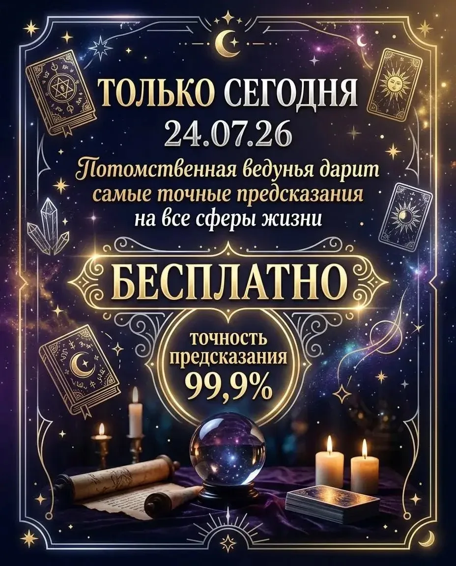 🔮🔮 ПОЛУЧИТЕ БЕСПЛАТНОЕ ПРЕДСКАЗАНИЕ ОТ ПОТОМСТВЕННОЙ ВЕДУНЬИ 

Сегодня всем подписчикам Зинаида сд