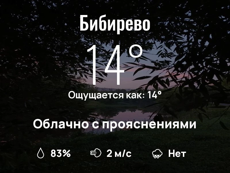 Что с погодой в Бибирево?