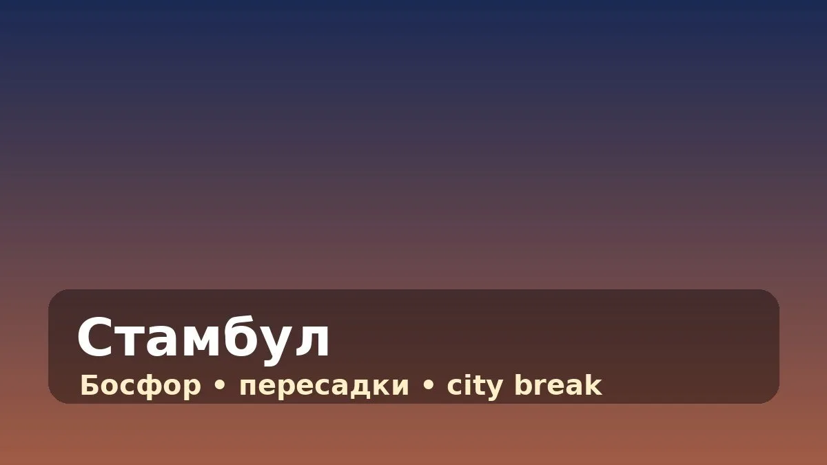 🟢 Обратный билет: Стамбул → Владикавказ за 11 074 ₽