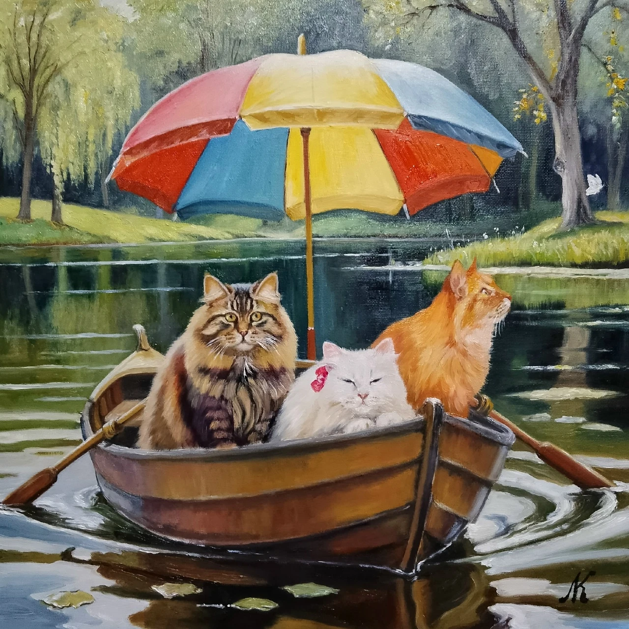 Идиллия. Холст, масло, 40*40 см, цена 4000 р.
