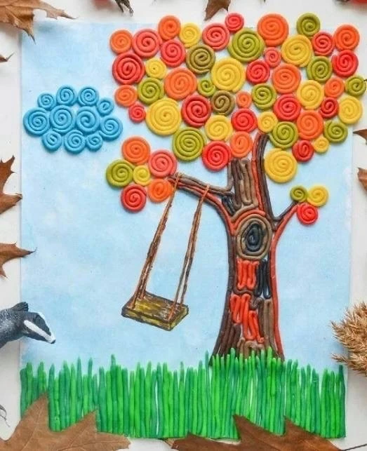 Осенние поделки из пластилина  🍂🍁