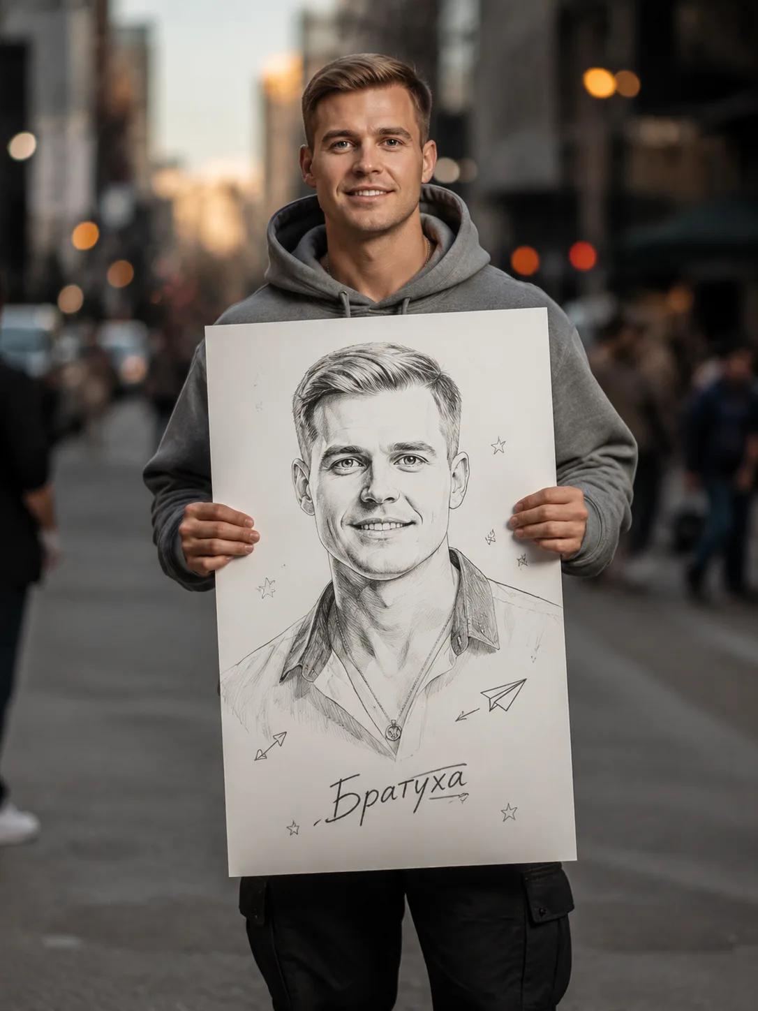 Стрит-портрет в руках
Нейросеть: GPT Image 2