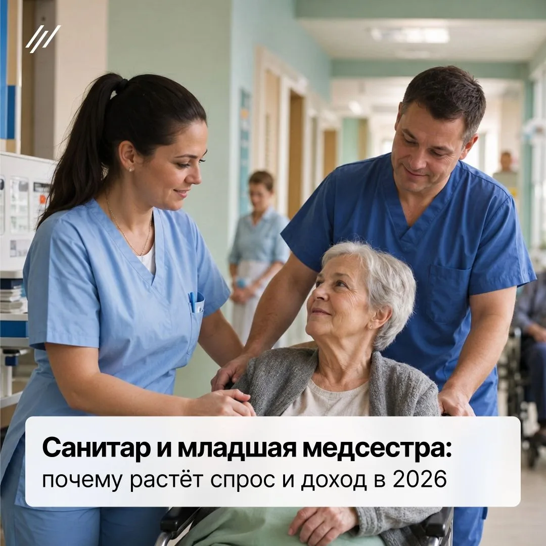 🔥Санитар и младшая медсестра: почему растёт спрос и доход в 2026 

⚡Спрос на санитаров и младших ме