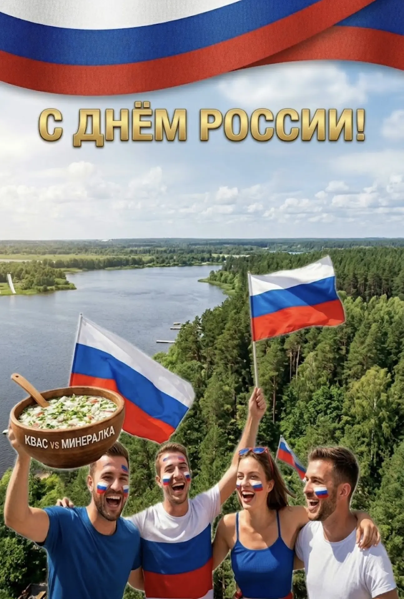 Дорогие друзья! Сердечно поздравляем вас с Днем России! Желаем вам отличных выходных, теплого солнца
