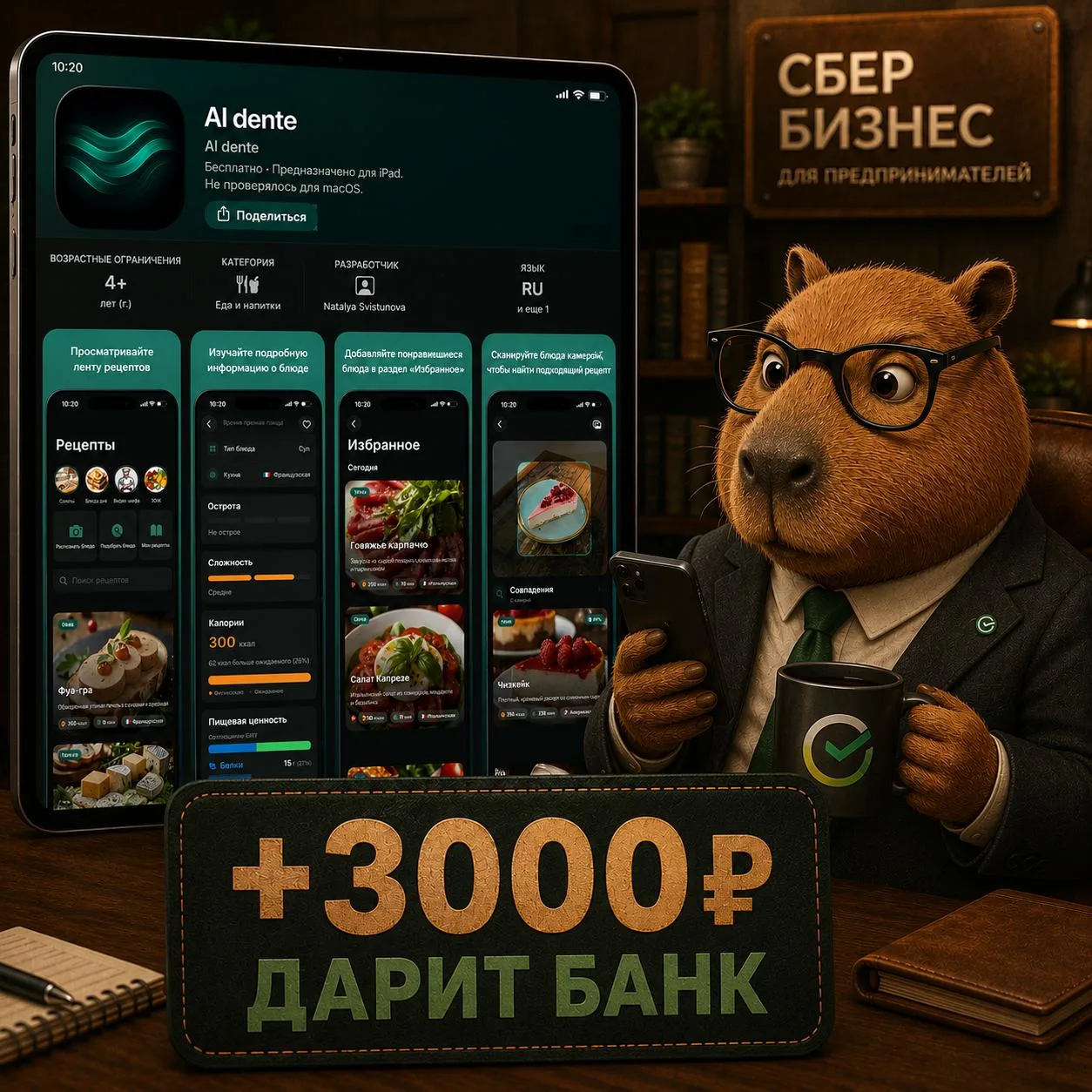 Партизанское приложение СберБизнес для предпринимателей в AppStore — «Al dente»

После скачивания мо