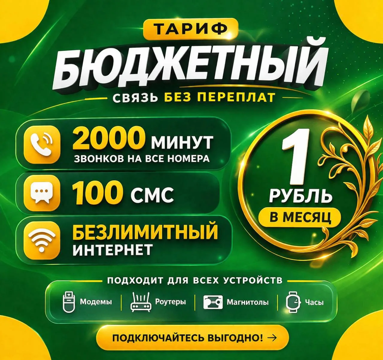 😢Возможность подключить тариф 1 рубль в месяц скоро утратится😱 Осталось максимум одна неделя, но мог