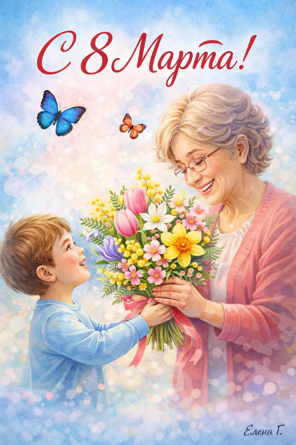 🌷 Дорогие друзья! 🌷  К 8 Марта я подготовила для вас серию  открыток — нежные, яркие и душевные  Каж