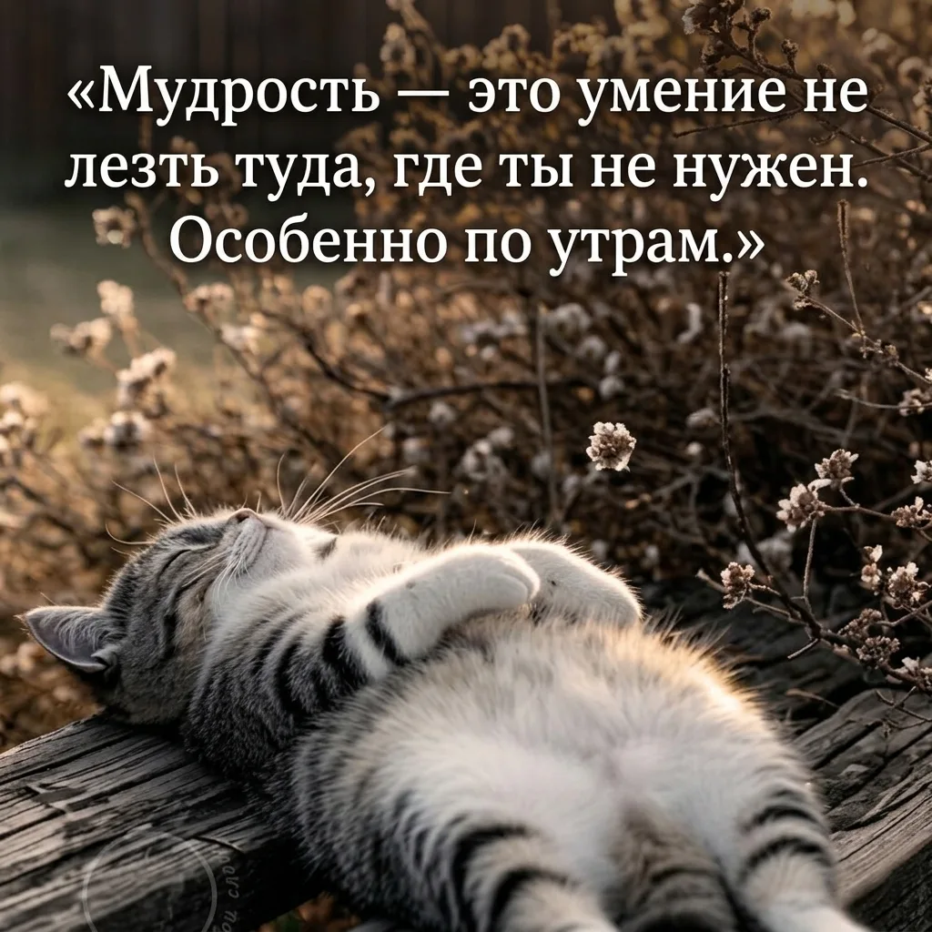 Когда будильник звонит в седьмой раз, а ты решил быть мудрым и никуда не лезть.
