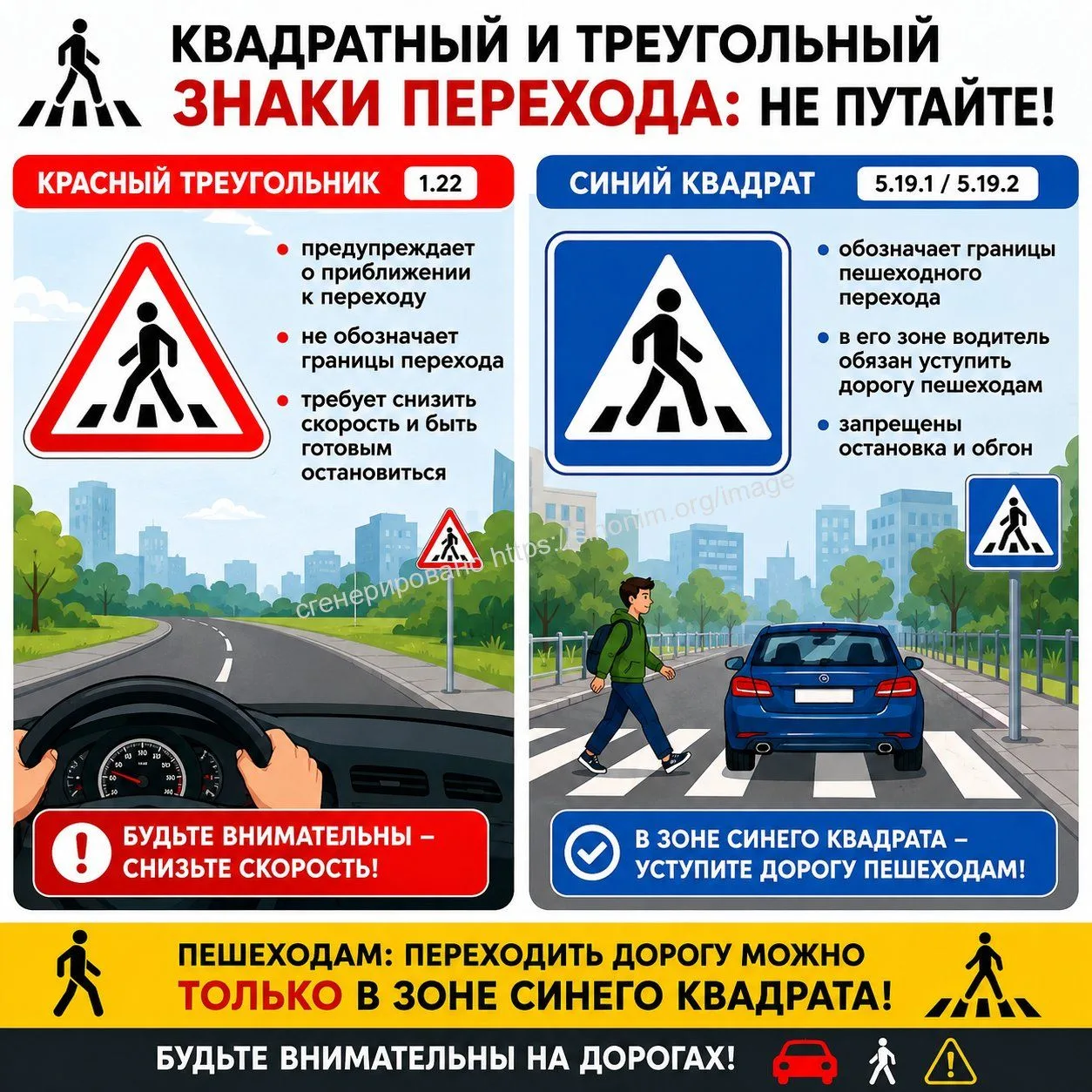 🚶‍♂️ Квадратный и треугольный знаки перехода: не путайте!