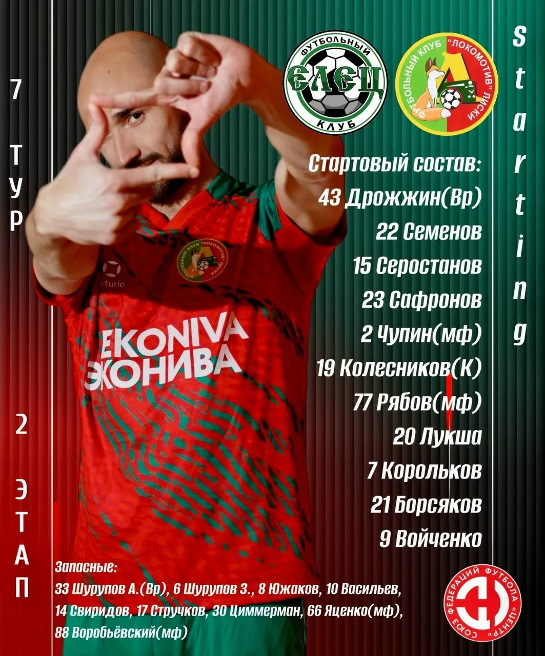 ⚽ Лискинский «Локомотив» обыграл «Елец» на выезде.