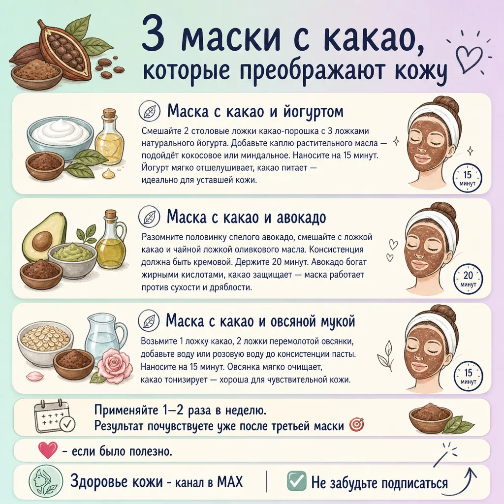 🍫 Какао для кожи: почему это не просто вкусно, а ещё и омолаживает