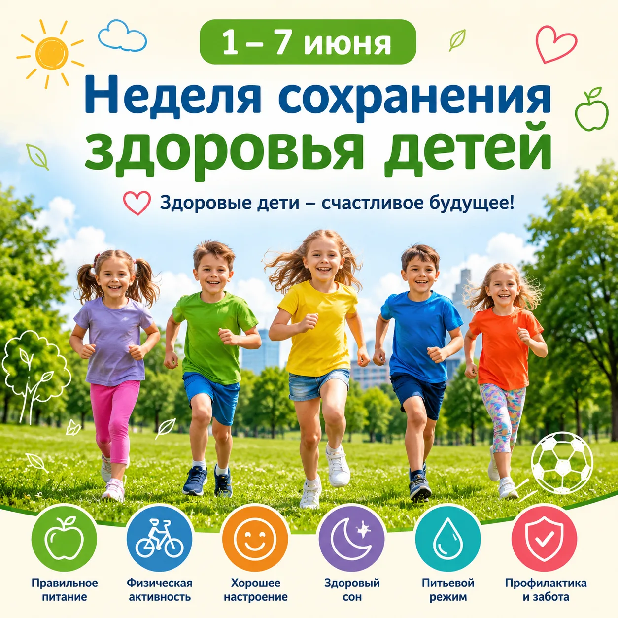 Неделя сохранения здоровья детей: Инвестиция в будущее.
С 1 по 7 июня наша страна отмечает Неделю со