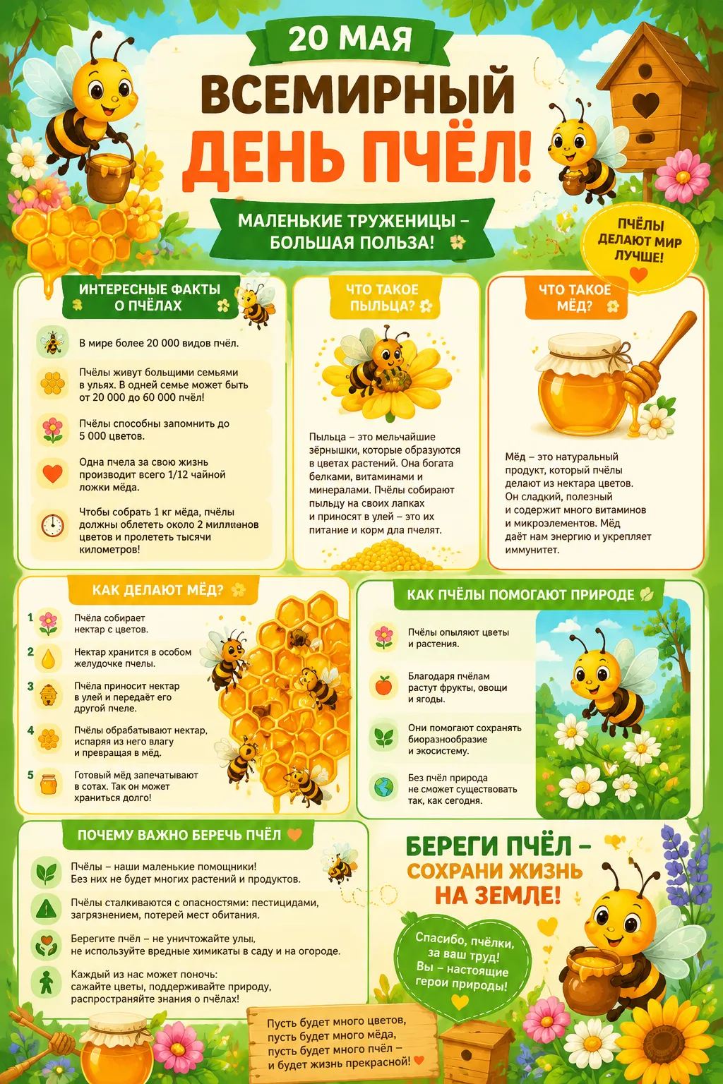 🐝 20 мая — Всемирный день пчёл! 🐝