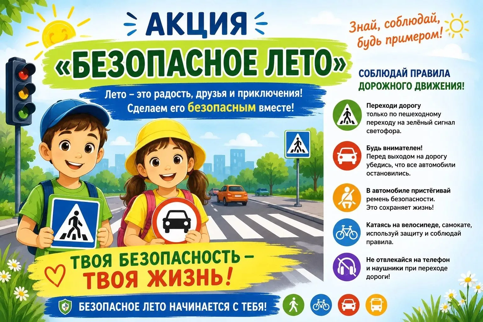 🚨С 20 по 24 июля стартует акция «Безопасное лето»

Лето — время активного отдыха, но именно сейчас 