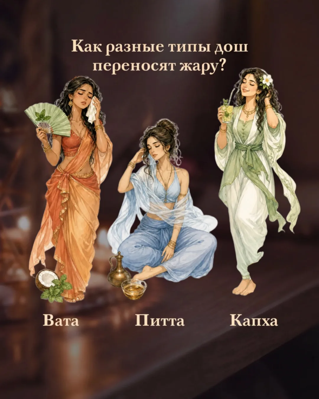 Как 3 доши справляются с жарой (по Аюрведе)🌿