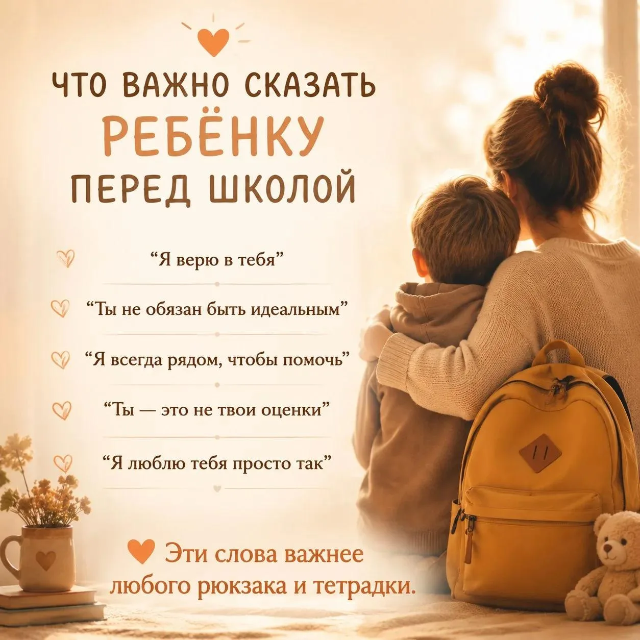 🧡 Что важно сказать ребёнку перед школой