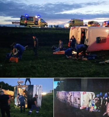 🧑‍🦰🚌Автобус с 46 пассажирами перевернулся в Татарстане — 15 человек пострадали, трое...