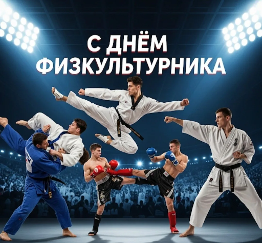 Друзья, СШОР единоборств "Кречет" поздравляет всех с Днем Физкультурника!🤸🏻‍♀️