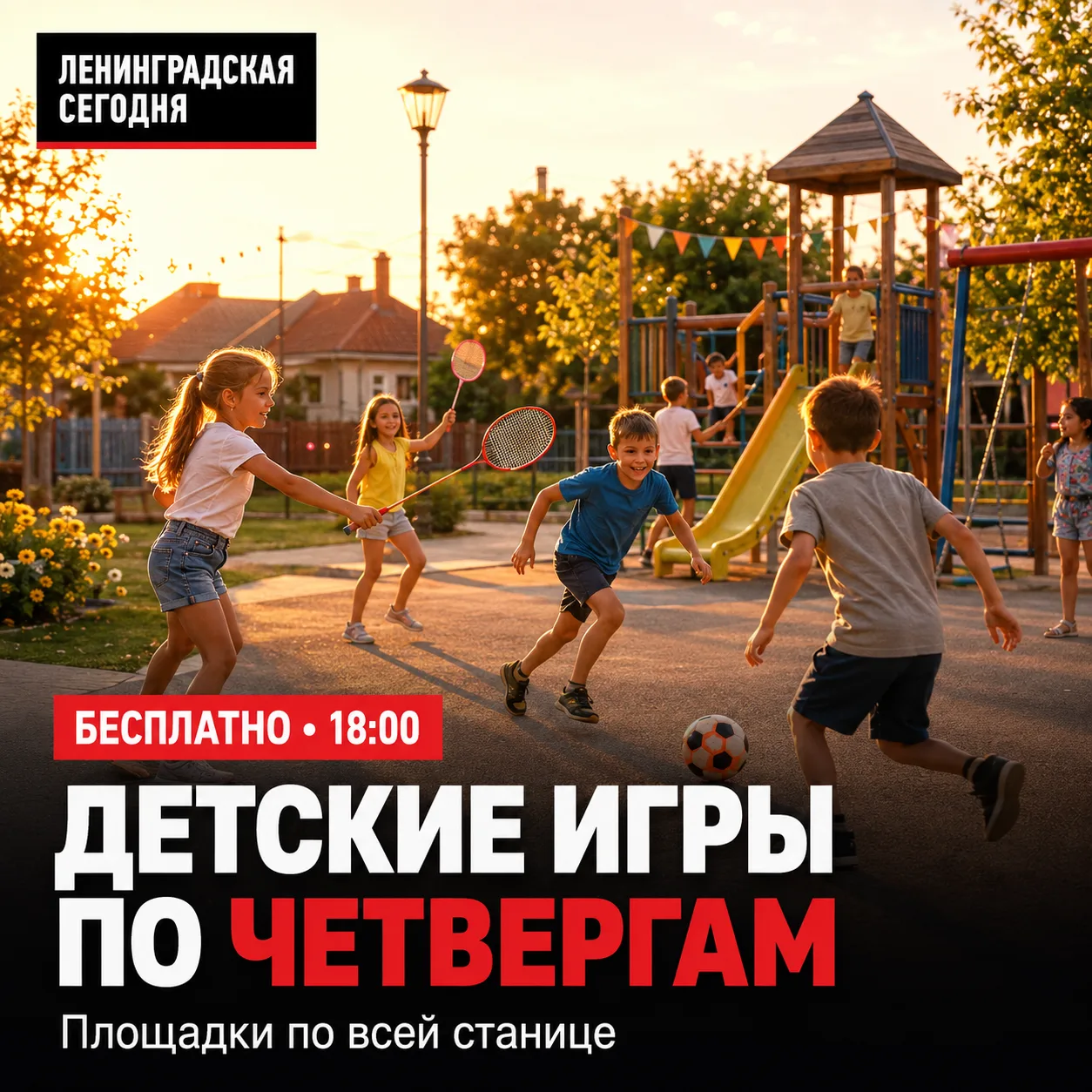🎉 По четвергам детей ждут бесплатные праздники в Ленинградской

Каждую неделю в августе в 18:00 на 
