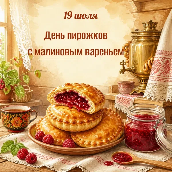 19 июля — День пирожков с малиновым вареньем! 🎉🥐

 Этот милый неофициальный праздник появился в 20