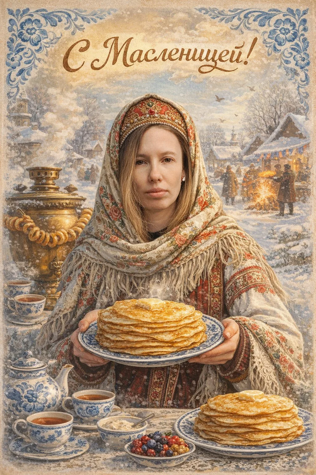 С Масленицей.